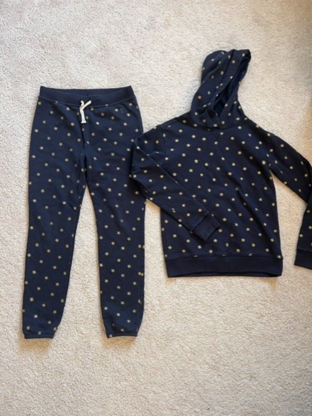 crewcuts by J.Crew Girls' Navy Blue & Gold Starburst Fleece Hoodie and Joggers S
